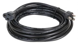 25 foot 16 AWG BLACK EXTENSION CORDS-AC POWER CABLES FOR TRADE-SHOW_STAGE USE- OT23-780